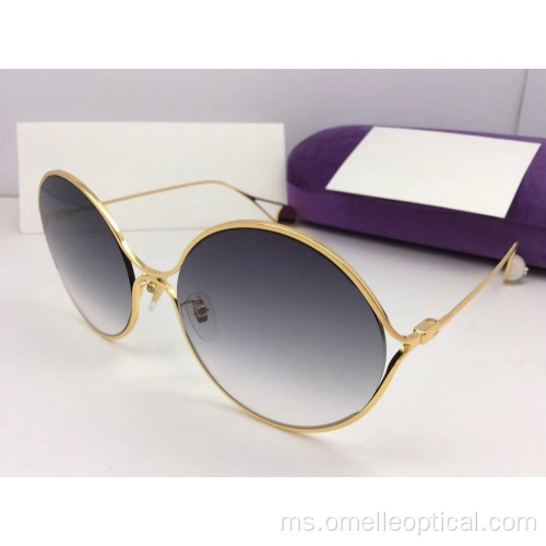 High End Metal Round Cunglasses Untuk Wanita